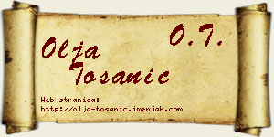 Olja Tošanić vizit kartica